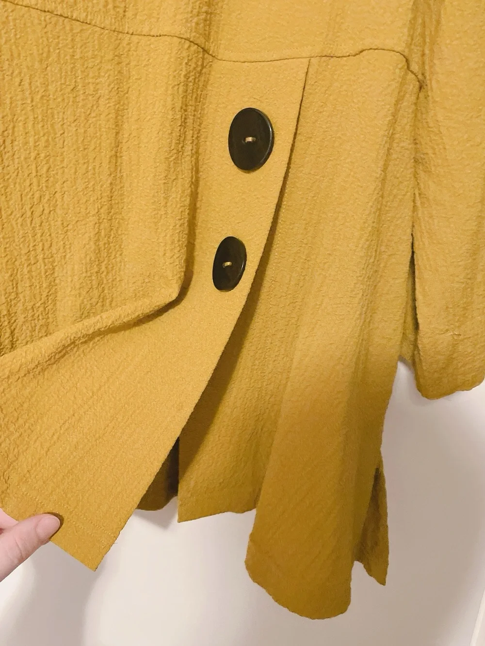 Ali Miles Mustard Yellow Asymmetrical Artsy Blouse Size XL